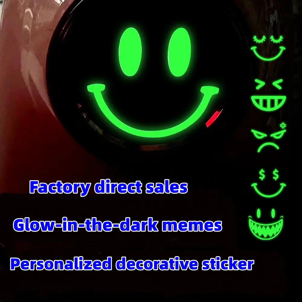 Electric lamp stickers motorcycle modified expression lights colorful luminous stickers cute battery headlights decorative helmet stickers