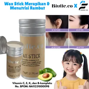 Penata Rambut Biutte.co Wax Stick 75g Styling Cream untuk Hasil Lembut dan Berkilau Merapikan dan Menutrisi Kulit Kepala BPOM