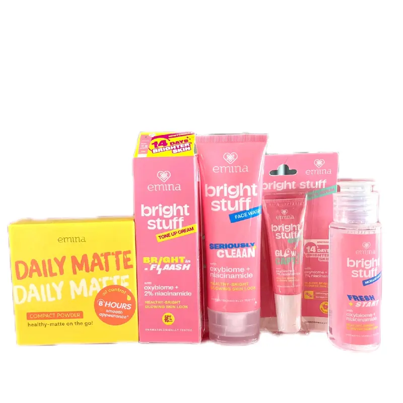 EMINA PAKET BUNDLING BRIGHT STUFF UNTUK CEPAT MENCERAHKAN KULIT WAJAH FREE GIFT 1