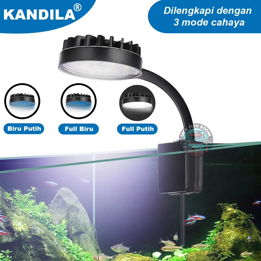 Lampu LED Jepit Flexible Bulat 3 Mode Ganti Warna