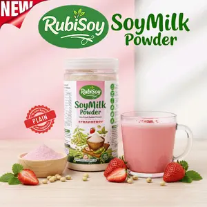 Rubisoy Susu Kedelai Bubuk Murni Premium 400gr Rasa Strawberry Kaya Protein Kalsium Vitamin Bebas Laktosa Rendah Lemak Tinggi Serat