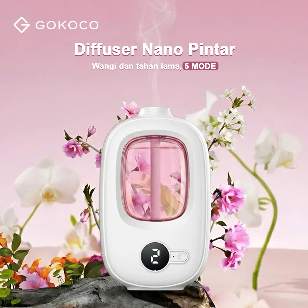 GOKOCO Pewangi Ruangan LED Otomatis Dinding 4 Mode Spray Pengharum Otomatis Air Humidifier Diffuser Aromaterapi Mini Aromaterapi