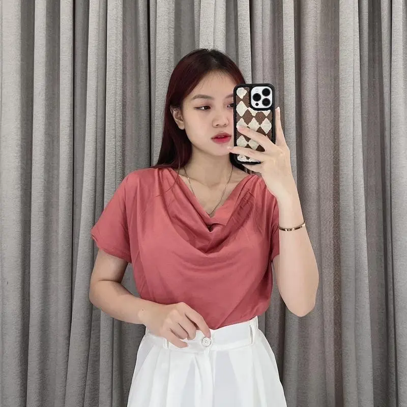 Dewi Club Gema blouse  Atasan kerut Kaos wanita crop top Pakaian Dalam Wanita Atasan Wanita  T-shirt Rayon Stretch