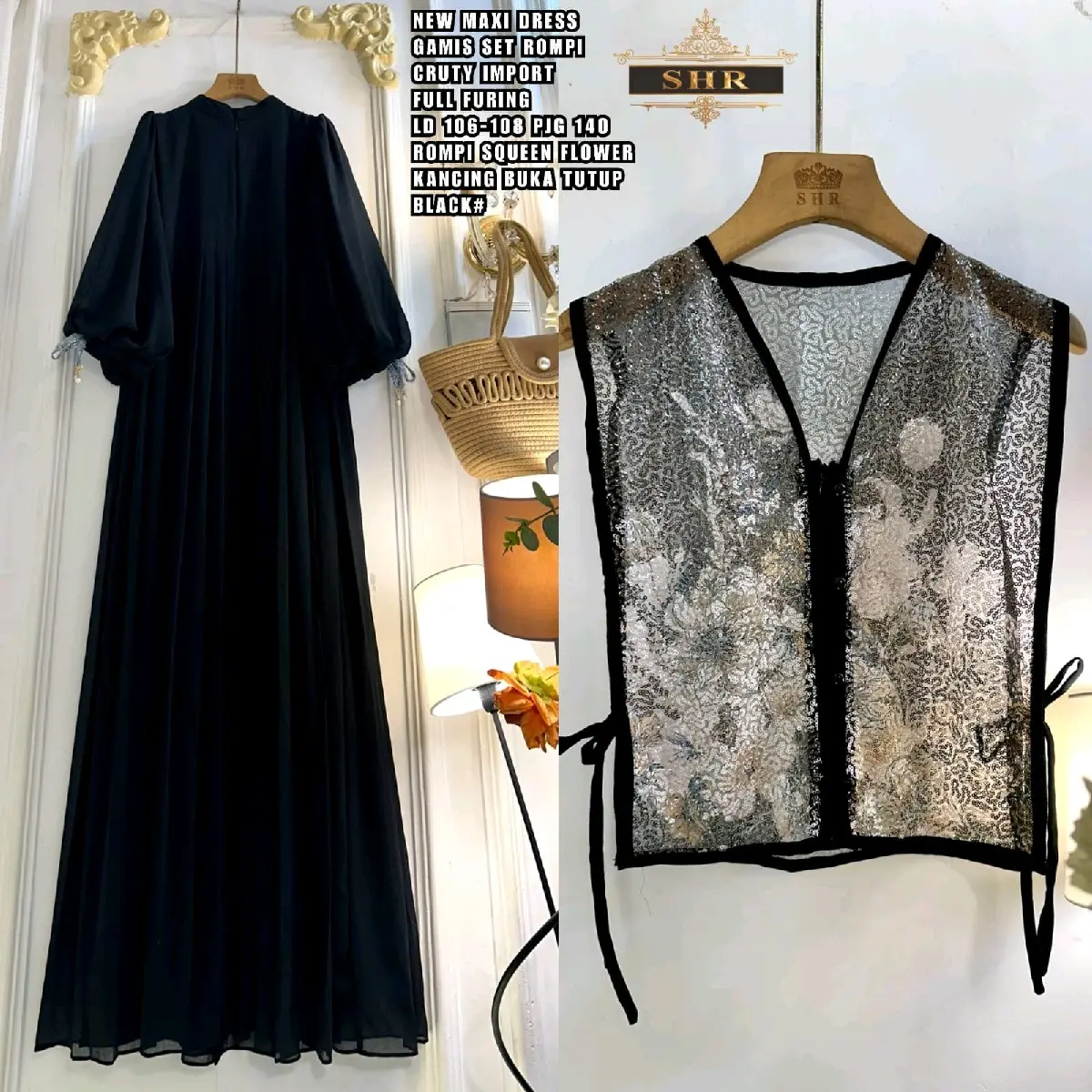 Tarisa Dress Varian terbaru Simple Elegant kombi rompi brukat || Ronaachriss store