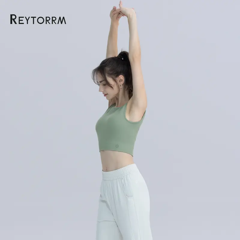 Reytorrm LYCRA Sport Bra Push Up BH Pakaian Olahraga Kekuatan Tinggi Shockproof Fitness Vest Running Yoga Bra.（WX020) 4