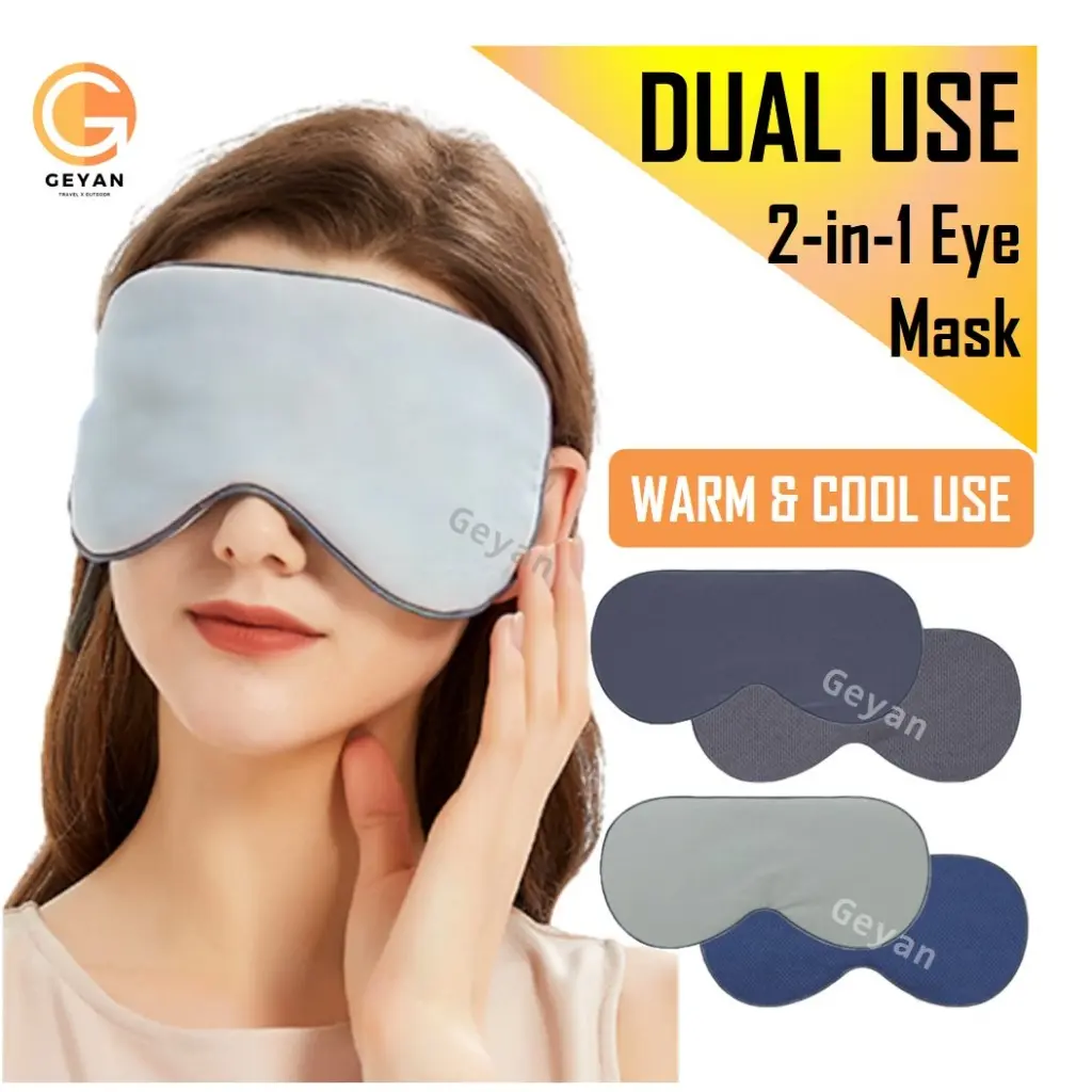 🔰SG SELLER🔰 2 in 1 Warm/Cool Sleeping Eye Mask Travel Eye Cover Sleep Blindfold Dual Side Eye Patch Soft Padded Covers