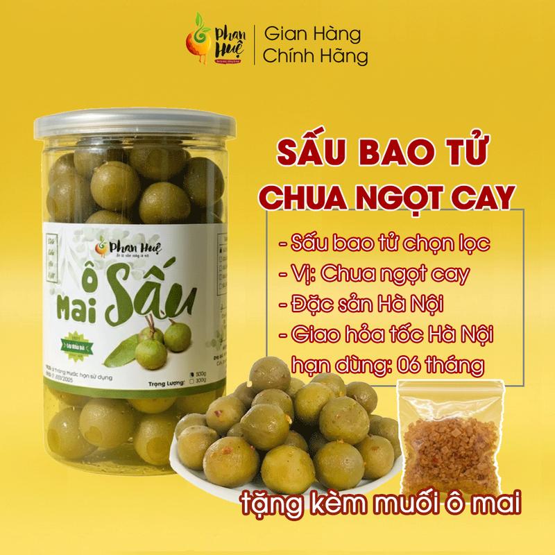 Ô mai sấu bao tử giòn chua ngọt cay Phan Huệ 100g 300g 500g. Đặc sản Hà Nội Snack Ăn Vặt