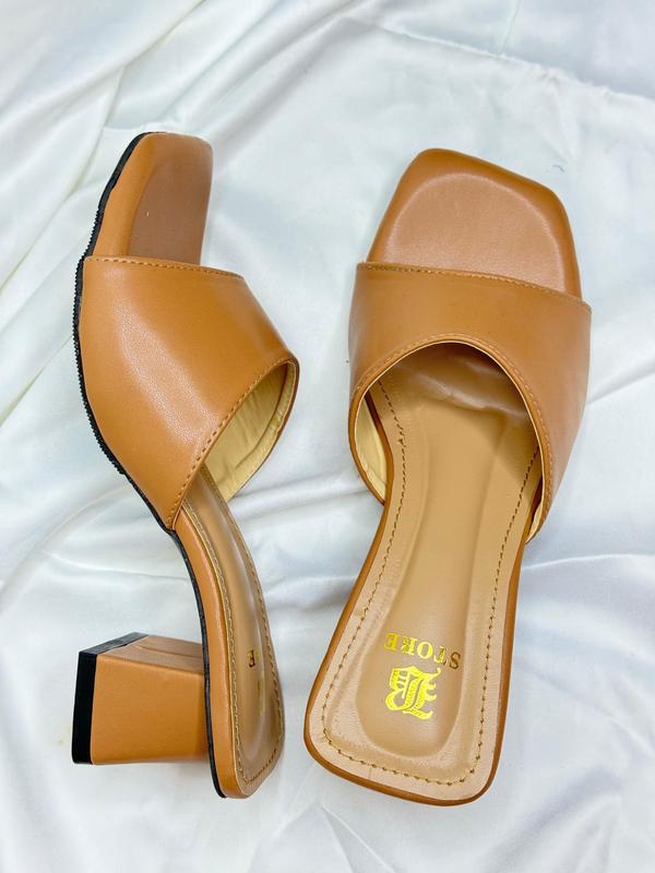 B4-TDR ALMOND Sendal Slop Heels Wanita 5cm 2