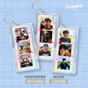 GSKY Keychain Long New Ganci Estetik Bonus Photocard Idolamu Bahan Akrilik Persegi Panjang Multifungsi dengan Gambar Idolamu dan Photocard Menarik