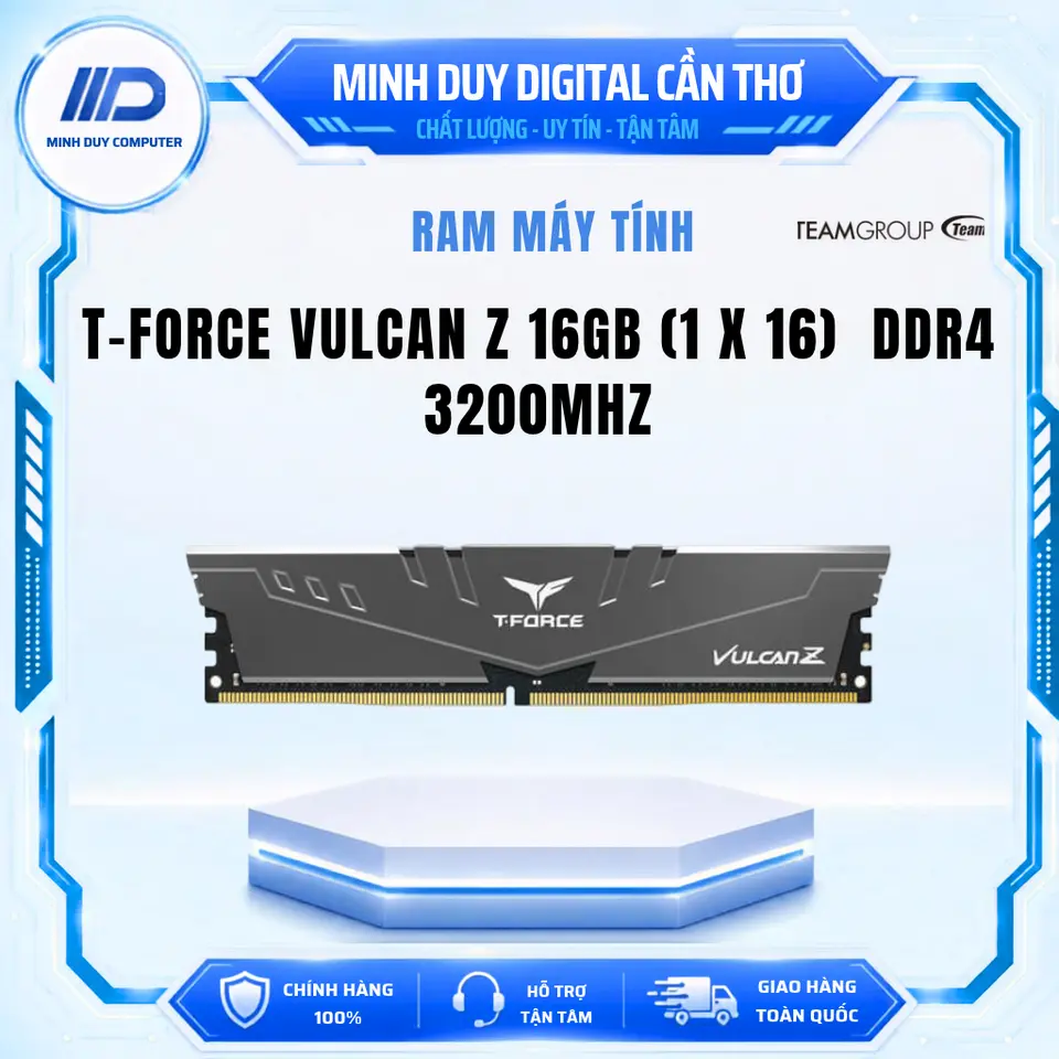 Ram TeamGroup T-Force Vulcan Z Gray 16GB DDR4 3200 - Hàng Chính Hãng Bảo Hành 3 Năm