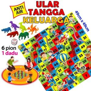 Permainan LUDO - Ular Tangga 6 Orang Anti Air Anti Luntur Game Board Jumbo