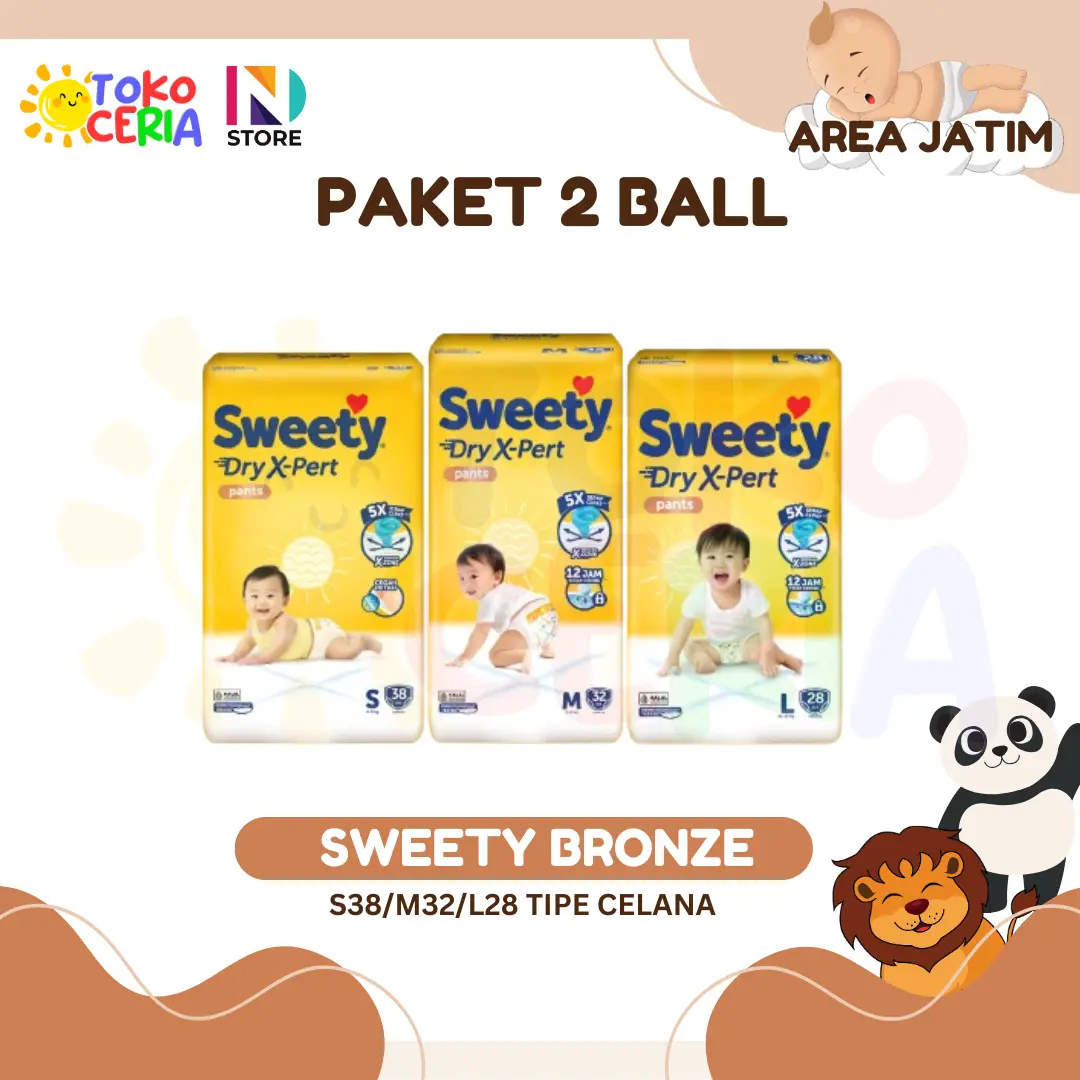 PAKET 2 BALL SWEETY BRONZE S38/M32/L28/XL24 TIPE CELANA