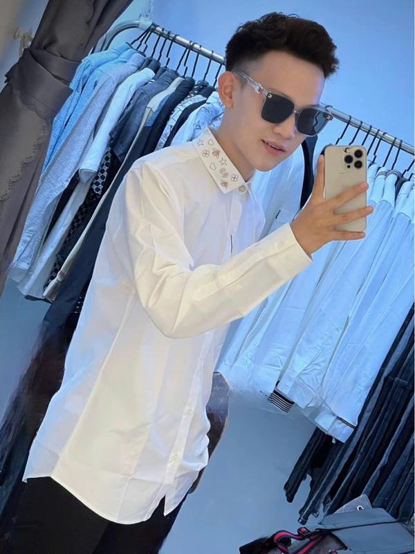 Áo sơ mi nam  tay dài thêu họa tiết cổ vải lụa mềm mịn trẻ trung- MỸ LINH SHOP áo  sơ  mi  silas