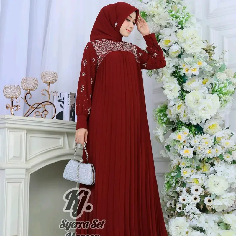 Gamis Pesta Raina Set Ori Khadijah Mode Gamis Cantik Gamis 5