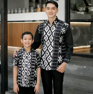( BISA COD ) KEMEJA BATIK COUPLE MODERN PREMIUM MOTIF SONGKET HITAM