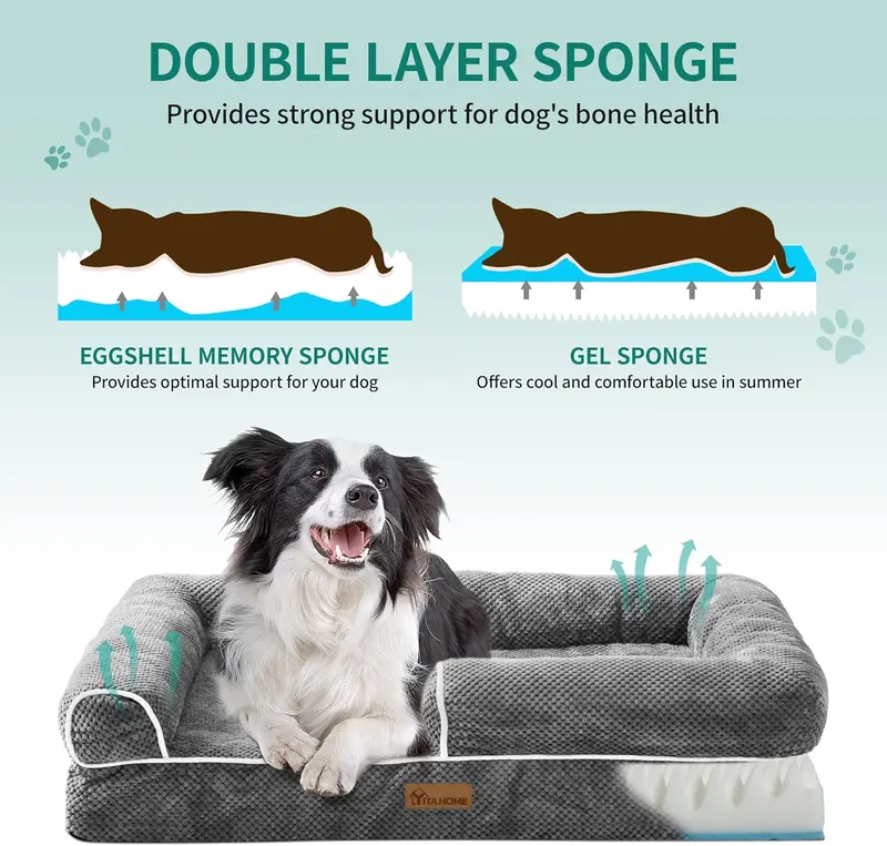 YITAHOME Dog Sofa Bed,Washable Orthopedic Dog Beds and Couch with Removable Zipper Cover, Puppy Beds for Small / Medium / Large Dogs 6