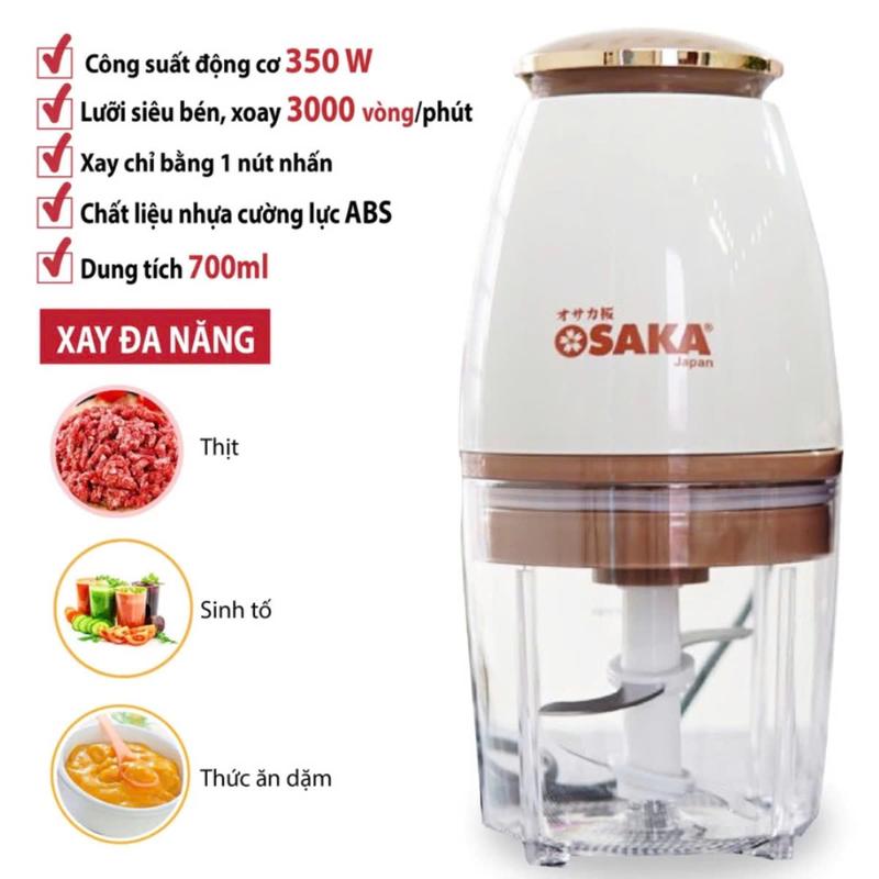 Máy Xay Đa Năng OSAKA Nắp Đồng Japan Cao Cấp 350W FP126P - Xay Thịt Cá Rau Củ - Xay Sinh Tố - Xay Đá Hàng Chính Hãng