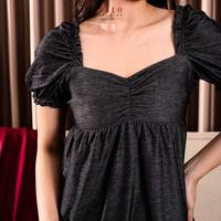 Gambar [HaloFashion] Viena Sexy Simple Mini Dress Sabrina Airlow Dress Gaun Korean Style Casual Wanita Midi - Black, S dari HaloFashion Kab. Tangerang 4 Tokopedia