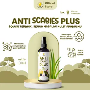 Clever Solutions - Anti Scabies Plus Obat Jamur Kucing Scabies Gudik Demodex Impetigo Kutu