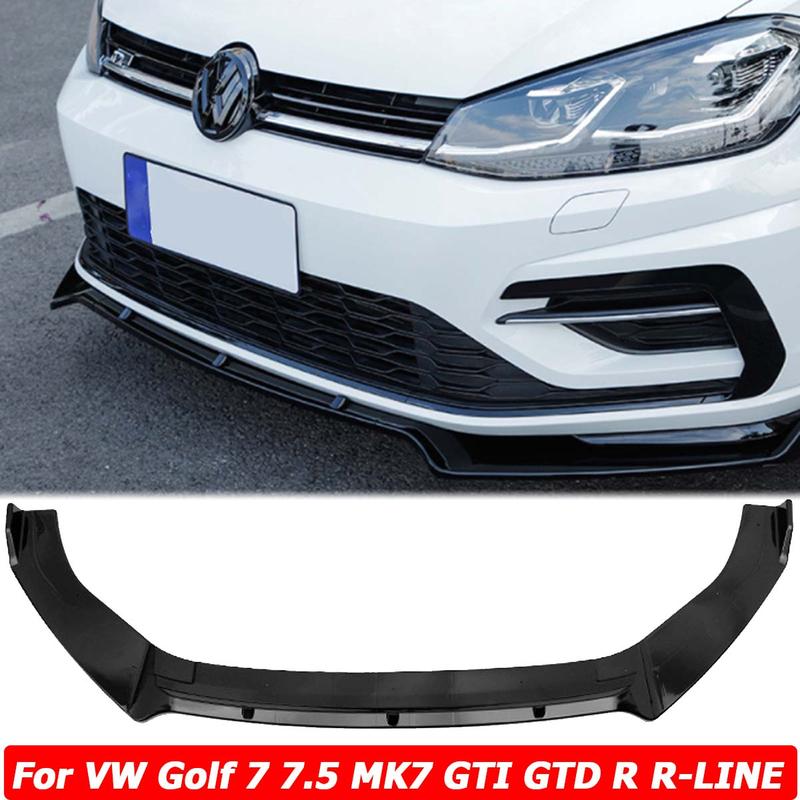 For VW Golf 7 7.5 MK7 MK7.5 GTI GTD R R-LINE Front Bumper Lip Spoiler ...