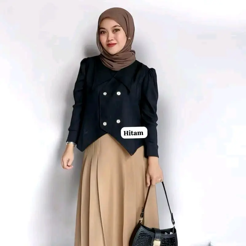 NINA VEST / VEST BASIC WANITA / Vest Semiwol Atasan Wanita Crop EVI Vest Casual 1