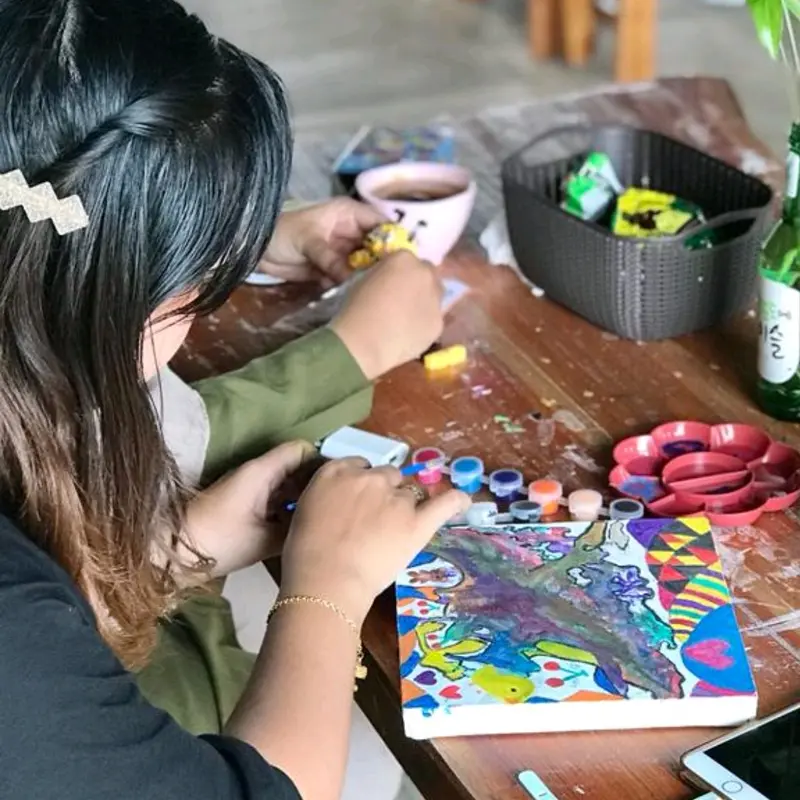 PAKET MELUKIS CANVAS (With exclusive box) PLAYDATE ARTDATE ISI WAKTU 2