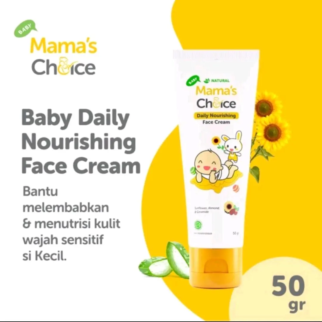 Mama's Choice Baby Daily Nourishing Face Cream  50gr | Krim Muka Bayi | Perawatan Kulit Wajah Bayi | Krim Wajah Bayi Daily Mama Harian | Bayi Persalinan | Perawatan Kesehatan Bayi Ruam Sensitif skincare anak facial untukanak