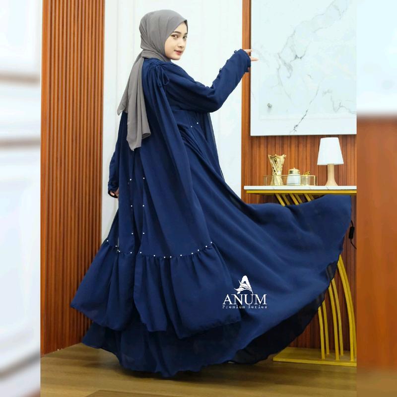 Anum Premium Series Shafira Set Abaya Matt.Ceruty Armany Cocok untuk Kondangan dan Syar'i - Muslim Gamis Lembut Mewah Outer Mutiara 2