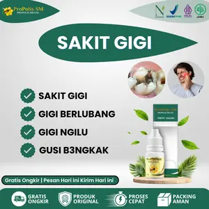 Propolis SM Obat Sakit Gigi Berlubang Terasa Ngilu Nyut Nyutan Gusi Nyeri Gusi Bengkak dan Bau Mulut Isi 6ml BPOM & Halal MUI