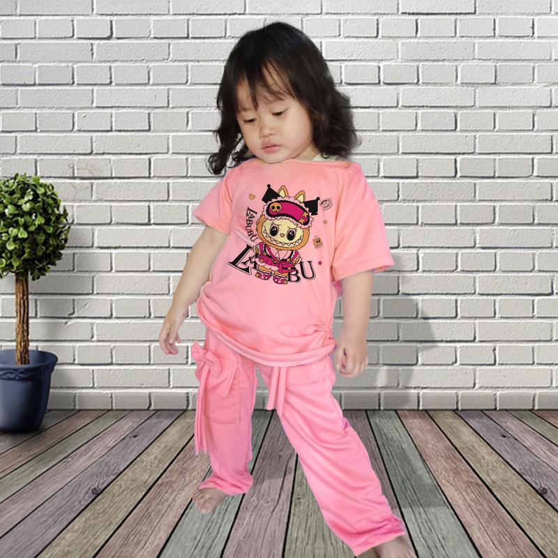 Setelan Anak Perempuan Labubu Bahan Baby Terry Baju Setelan Anak Perempuan Labubu Parsel 6