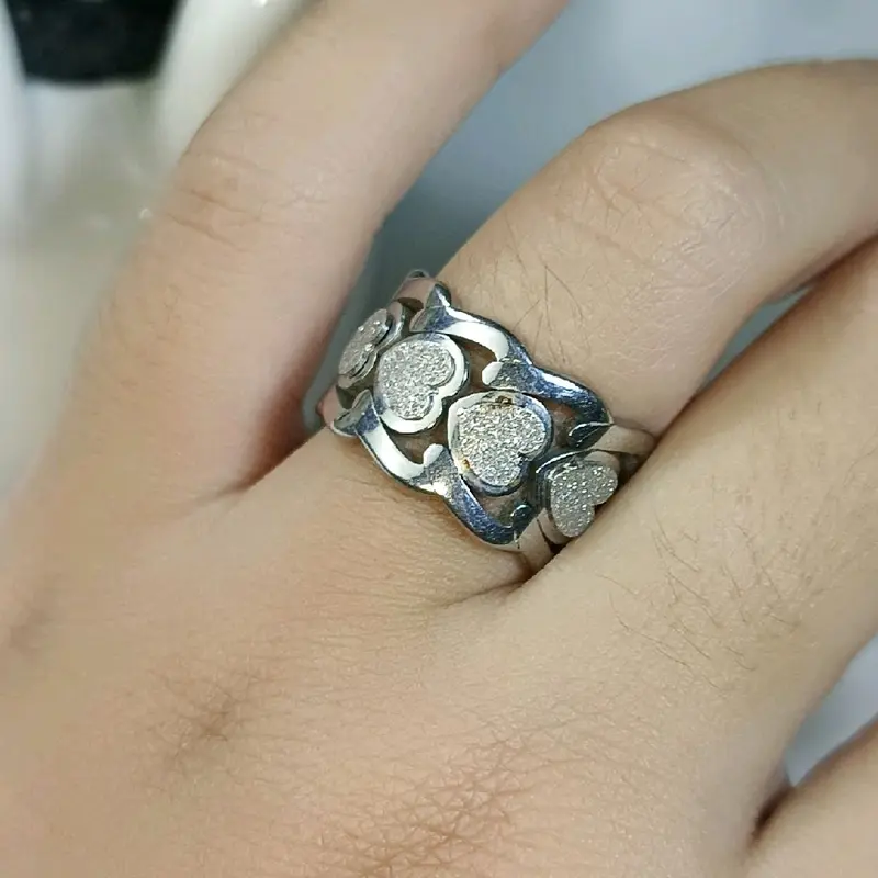 Eta 010 Cincin Aksesoris Fashion Warna Silver titanium 3
