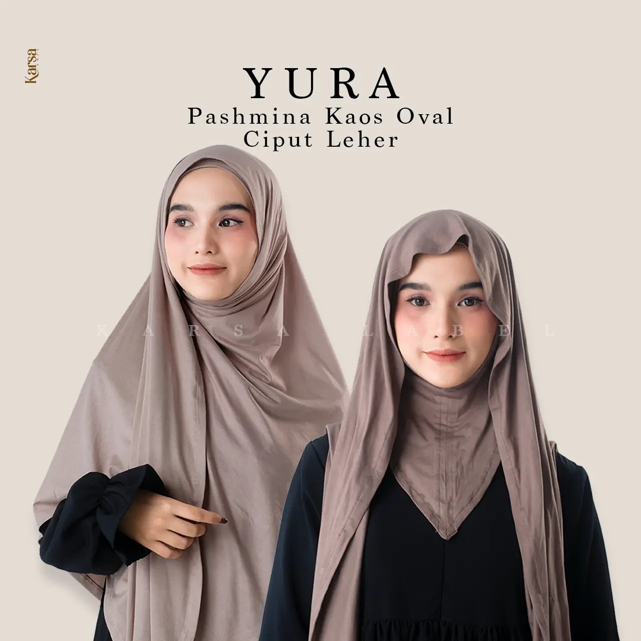YURA Pashmina Inner Leher Kaos Rayon by Karsa Label | Pashmina Inner | Pashmina Rayon | Pashmina Oval