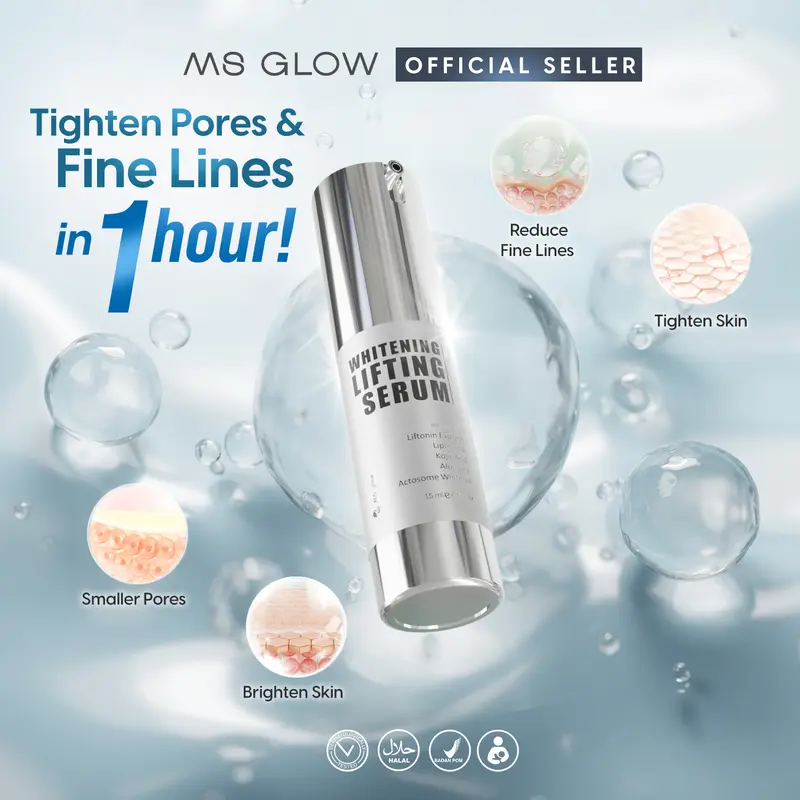 MS GLOW - WHITENING LIFTING SERUM - 15 ML FREE PORE AWAY SPOT TREATMENT - 15 GR 1