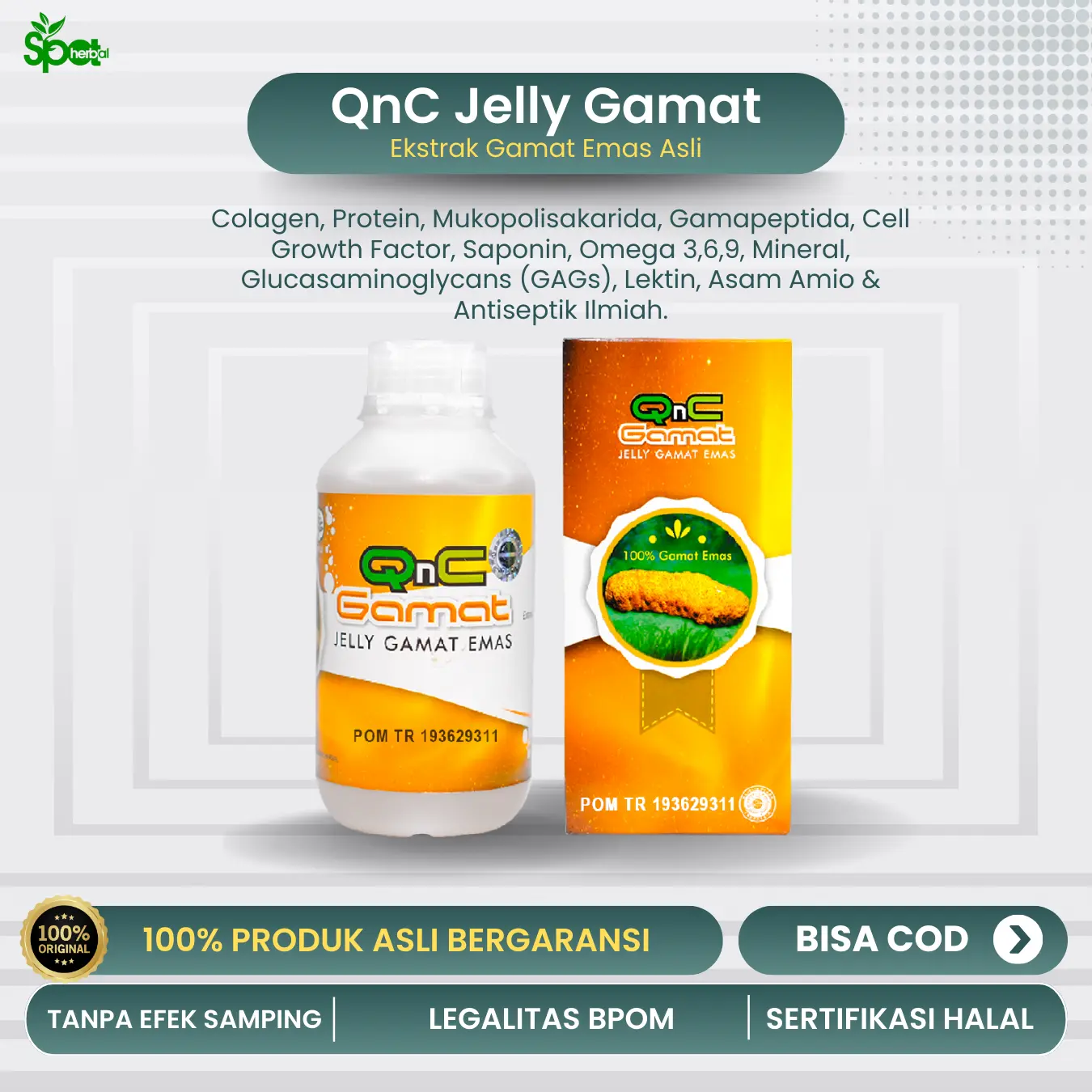 [ORIGINIAL] QNC Jelly Gamat Ekstrak Gamat Asli 100% Original BPOM