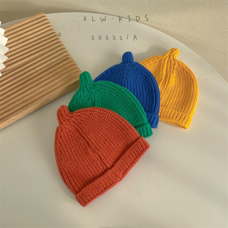 Korean Fashion Nipple Baby Hats Wool Caps for Kids Outdoor Warm Beanies Children Hat for Girls Boys Kids Accessories Newsboy Cap 3