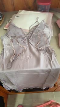 Product Review of Luckymm Sleepwear Dress Satin Kupu-kupu Baju Tidur Gaun Malam Wanita 458 from C**🍣 0