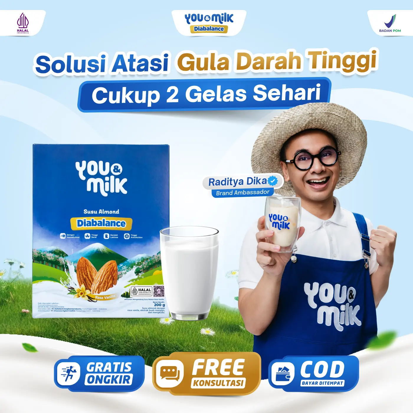 [ORIGINAL] You&Milk Diabalance - Susu Almond Herbal Untuk Mencegah Guldar Sejak Dini Bebas Gula Darah Stabil