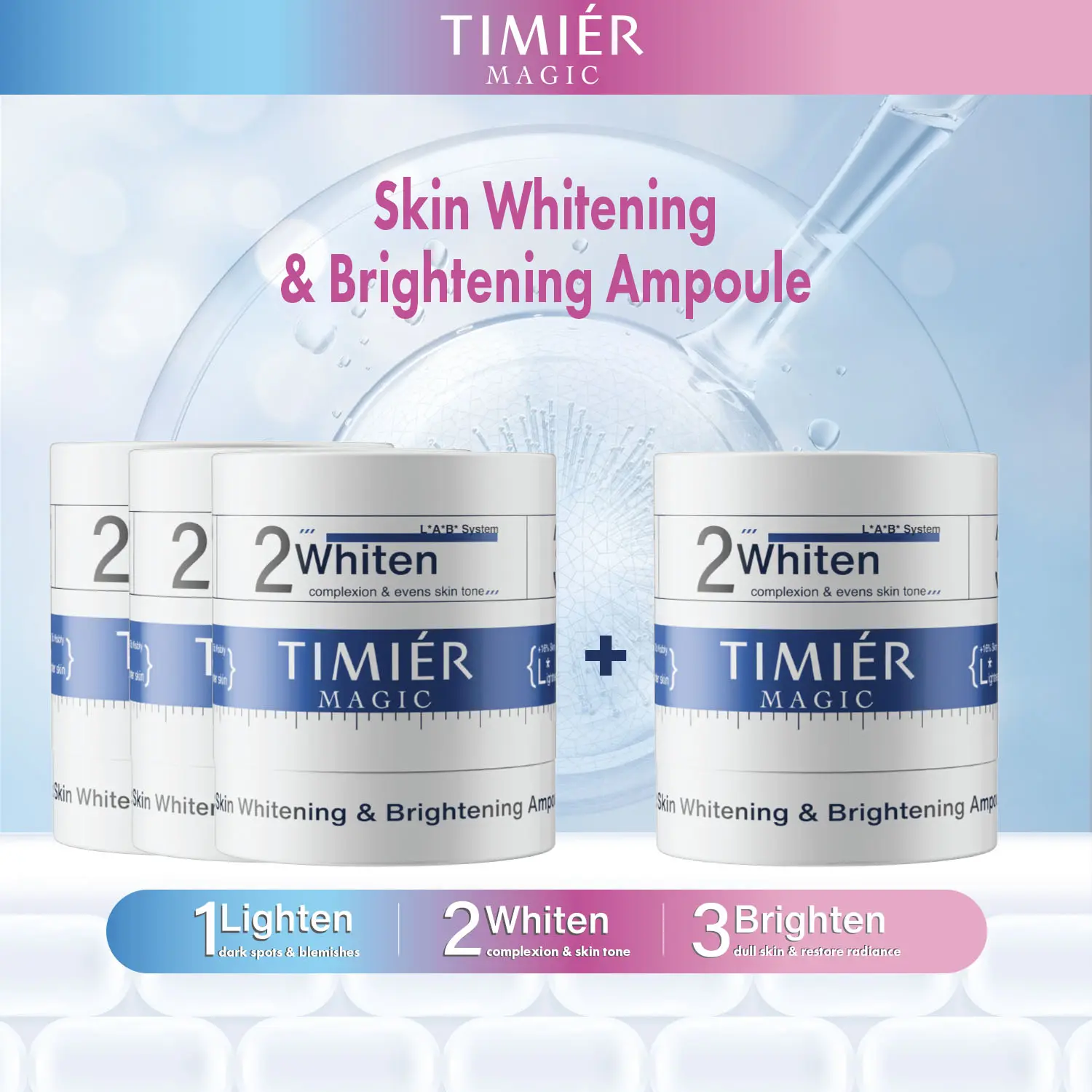 [Bundle of 3 + 1 FREE] Timier Magic Skin Whitening & Brightening Ampoule (20 x 1.25ml)