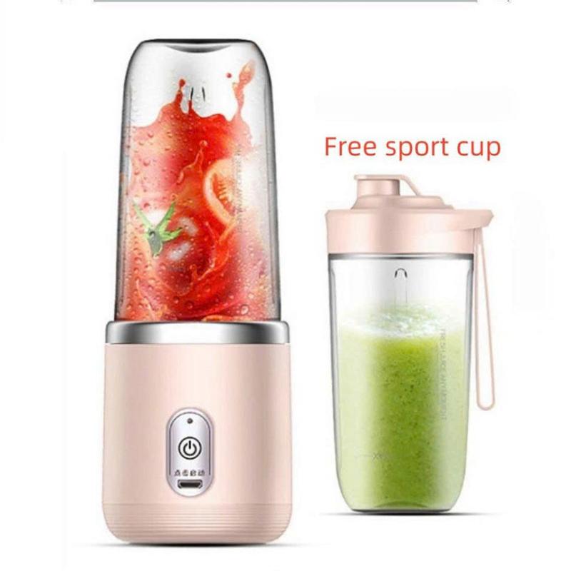 Máy Xay Sinh Tố Cầm Tay Juicing Cup 300ML 6 Lưỡi Pin Sạc USB , Máy Xay Mini