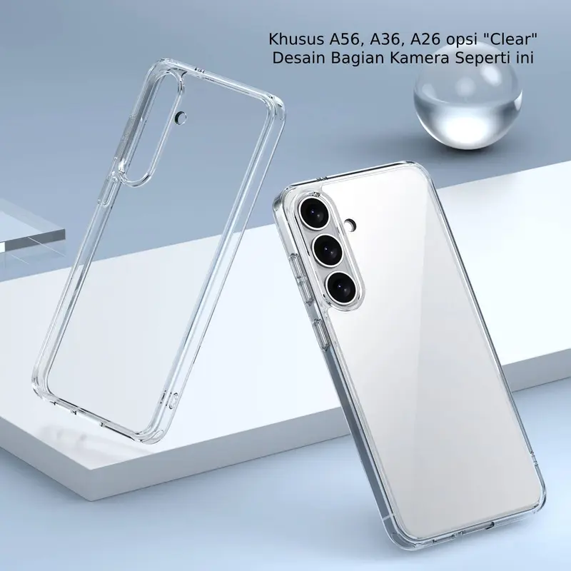 ACRYLIC Clear Case SAM A55 A15 A35 A25 A14 A54 A34 A24 4G 5G Casing Fuze Hybrid Bening Crystal Shockproof 3