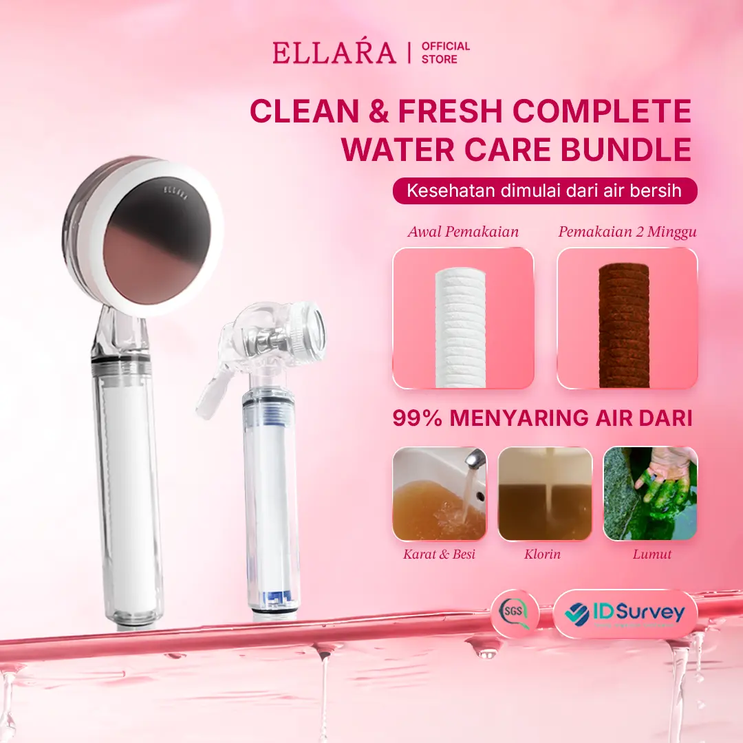[TOP BUNDLING] Ellara Shower Pure Set dan Jet Bidet - Tekonologi filter yang menjernihkan air dari klorin dan Jet Bidet Filter