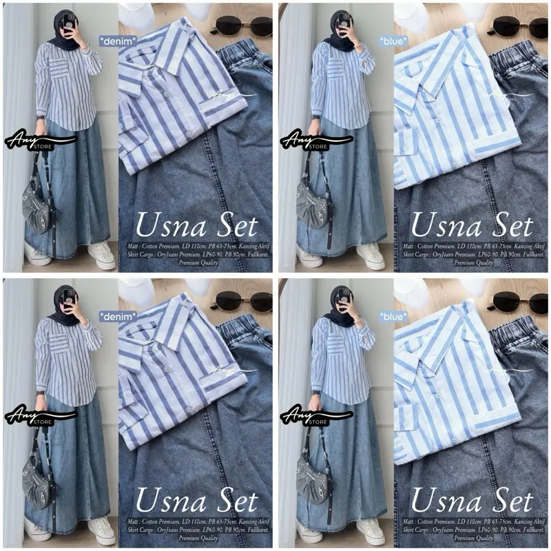 One Set Rok Blouse Salur Denim Series Selina Kiran Jelita Ivanka Herse 1
