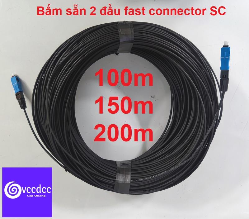 100m, 125m, 150m, 175m, 200m cáp quang bấm sẵn 2 đầu fast connector SC CÁP 1FO-…