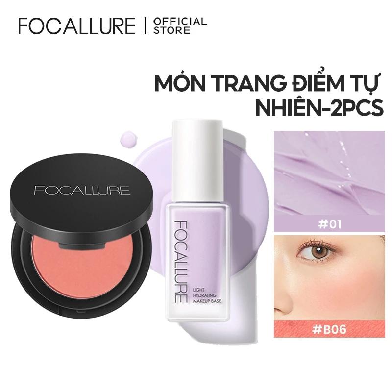  Focallure 2PC Facial Fake Makeup Two-Piece Set Chứa Kem nền dưỡng ẩm + Phấn má hồng 4 màu có sẵn  