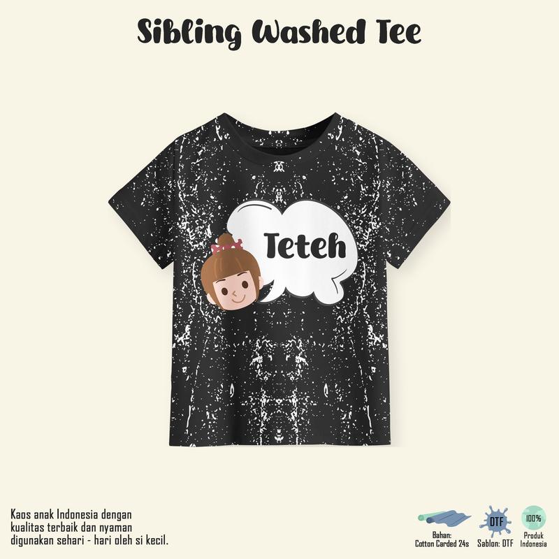 Gokil Kaos Couple Sibling Tee Washed Teteh Abang Kakak Adek Anak Laki Laki Perempuan 2