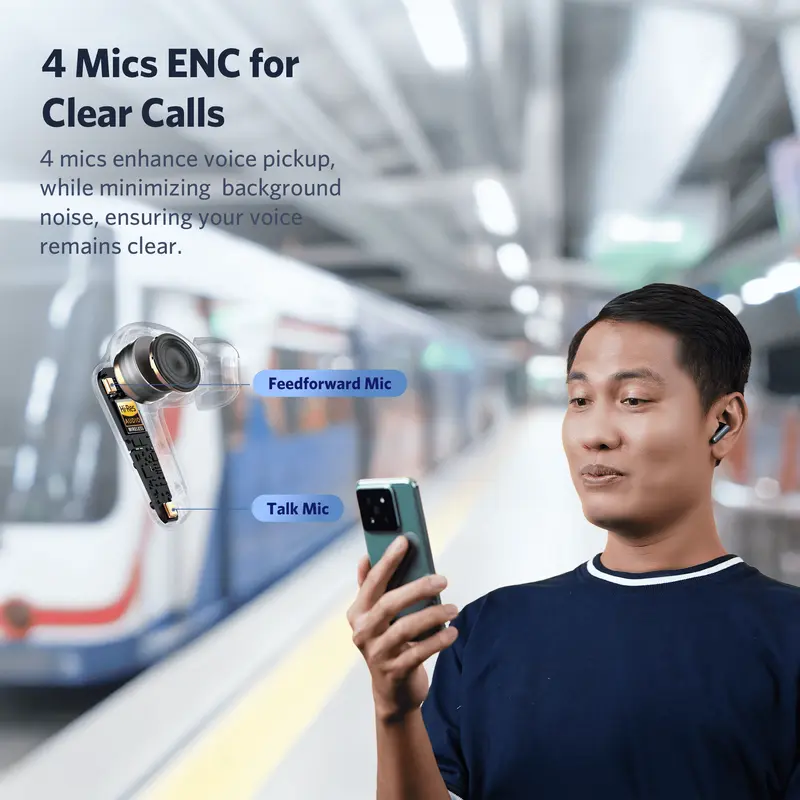 EarFun Air 2 - Black - Hi-Res LDAC budget TWS with APP Support Headphones Earphone Earbuds Wireless Headset Bluetooth Bass 2