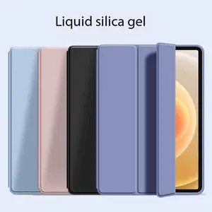 Wiiicase TRI-FOLD FLIP SILIKON CASE Kompatibel dengan Samsung Tab A11 A11 Plus S10 FE A9 8.7 A9 Plus 2023 S9 FE Plus S6 Lite Tab A7 Lite T225 Tab A8 LTE 10.5 X205 Casing Otomatis Wake Non Spen Holder