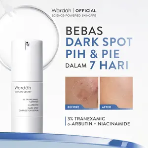 Wardah 3% Tranexamic Acid + Alpha Arbutin Crystal Secret Dark Spot Brightening Serum 20 ml - Serum Dengan Ekstrak Edelweiss Mencerahkan dan Menyamarkan Flek Hitam untuk Semua Jenis Kulit - Skincare