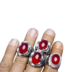 Batu cincin merah delima / merah siam dim 18 mm