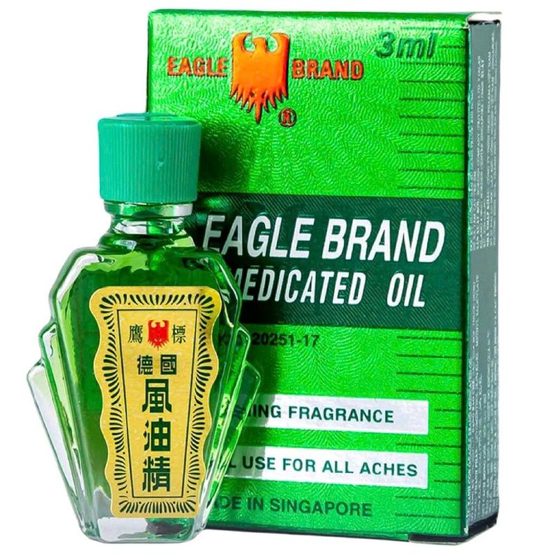 Dầu gió xanh chính hãng Singapo - EAGLE BRAND 24ML-2 nắp 24ML-1 nắp 3ml